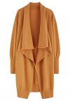 Waterfall Longline Knit Cardigan in Pumpkin