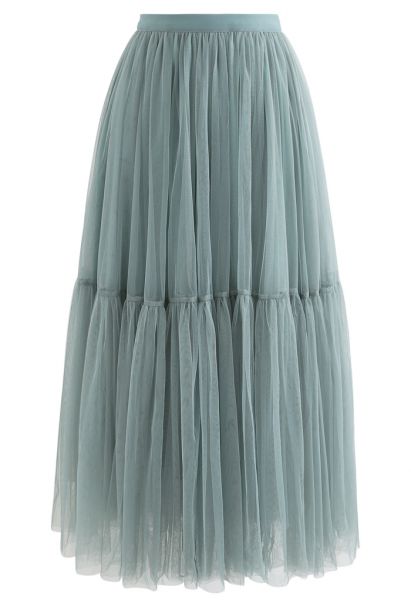 Can't Let Go Mesh Tulle Skirt in Turquoise