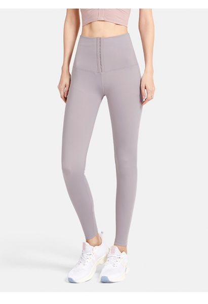 High Waisted Hook and Eye Fastening Leggings in Lilac