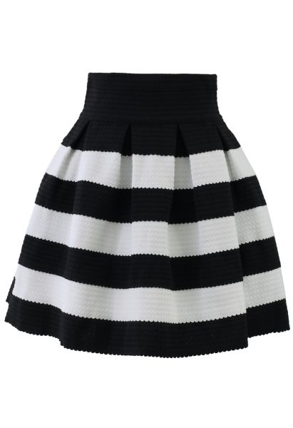 Contrast Stripes A-line Skirt