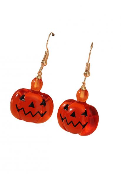 Halloween Pumpkin Resin Drop Earrings