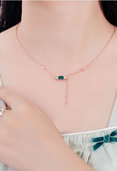 Candy Emerald Gem Drop Necklace 