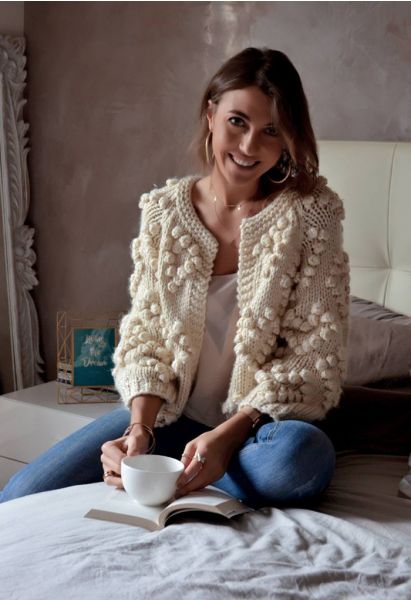 Knit Your Love Cardigan in Ivory 