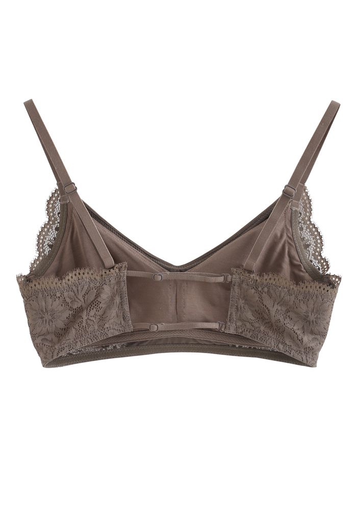 Inserted Cami Bra Top in Brown