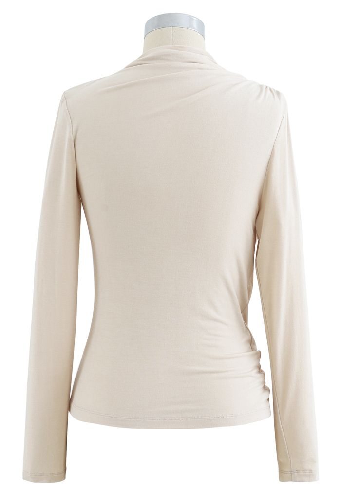 Ruched Long Sleeves Top in Cream