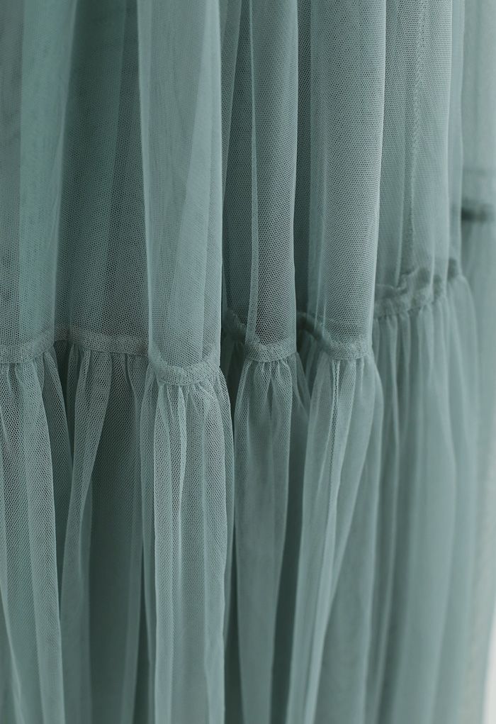 Can't Let Go Mesh Tulle Skirt in Turquoise