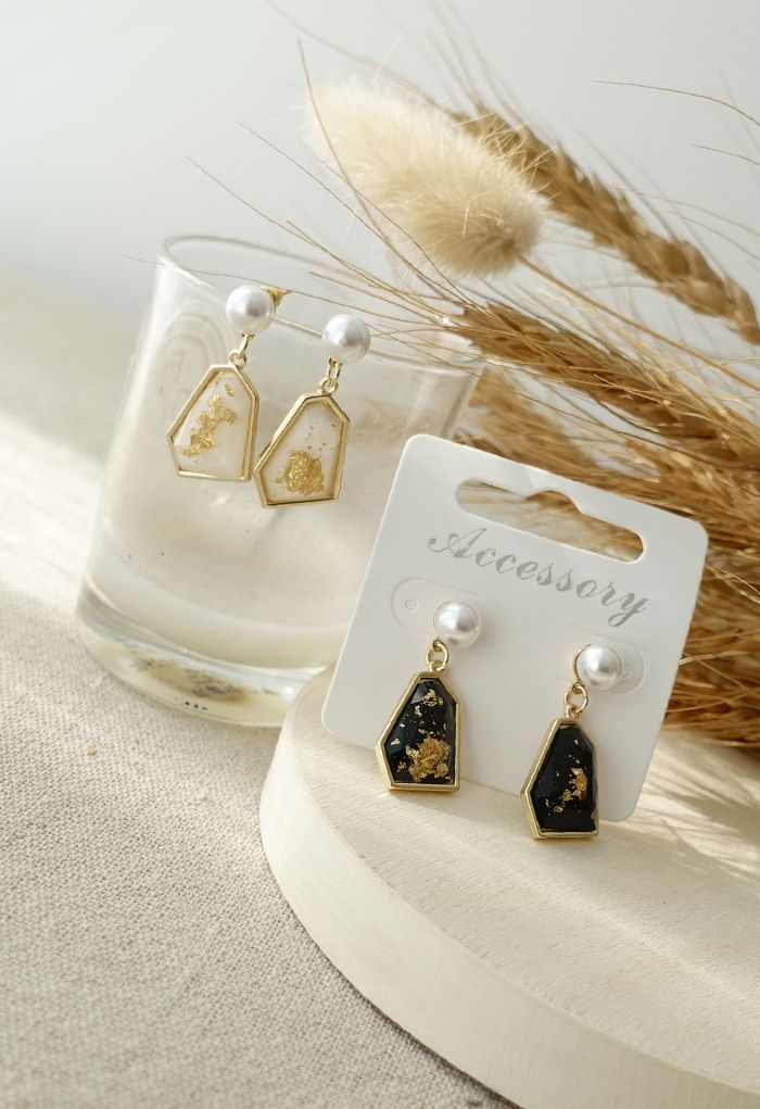 Pearl and Rhinestone Drop Earring