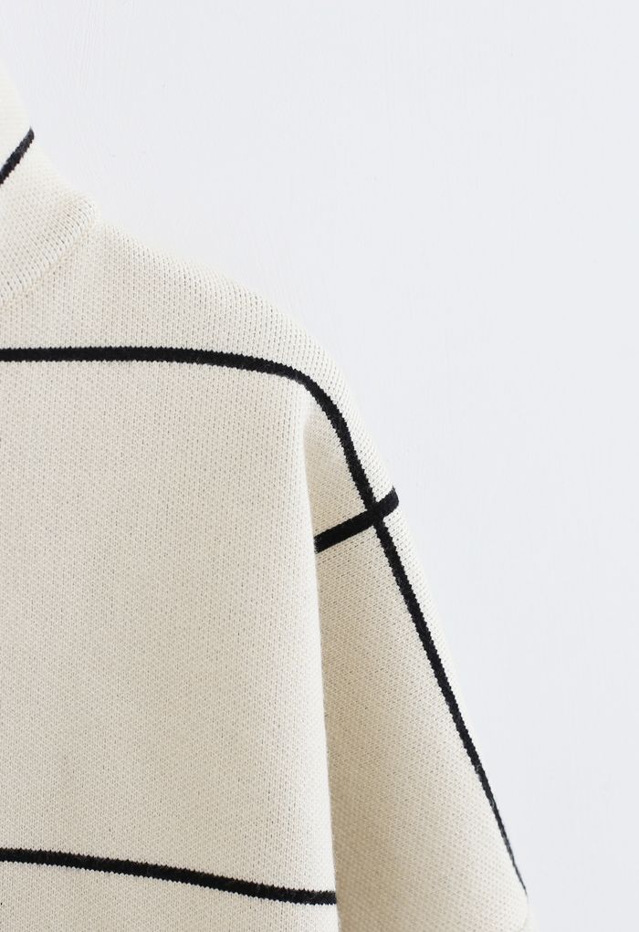 Grid Turtleneck Sweater