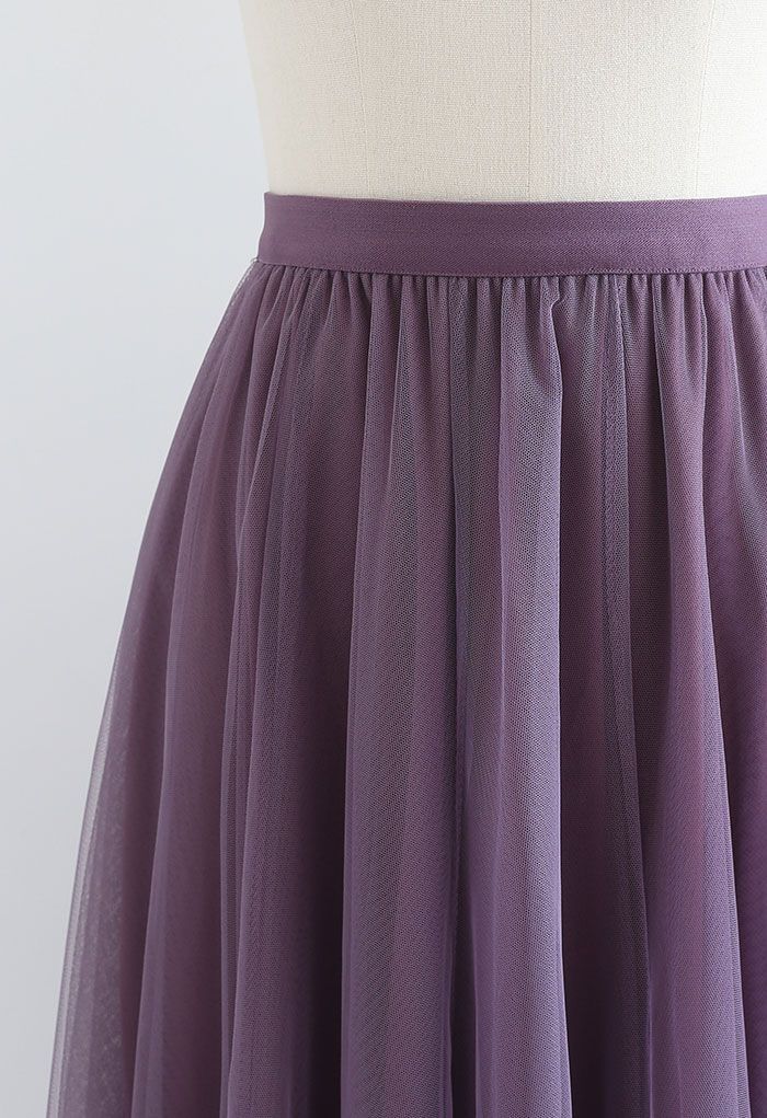 My Secret Garden Tulle Maxi Skirt in Purple