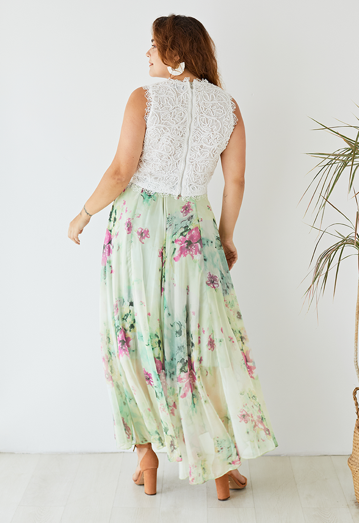 Floral and Frill Maxi Skirt