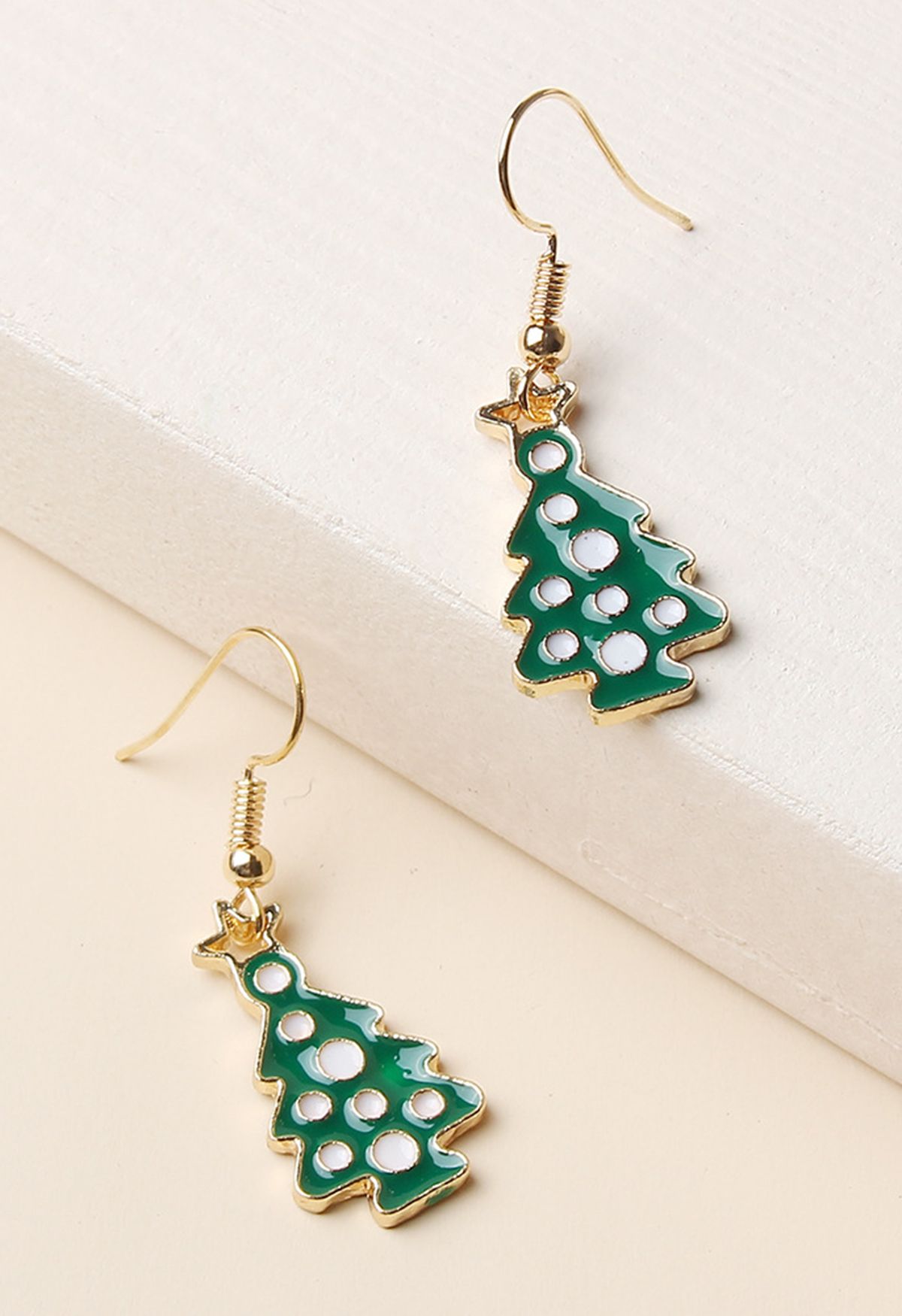 Glossy Christmas Tree Earrings