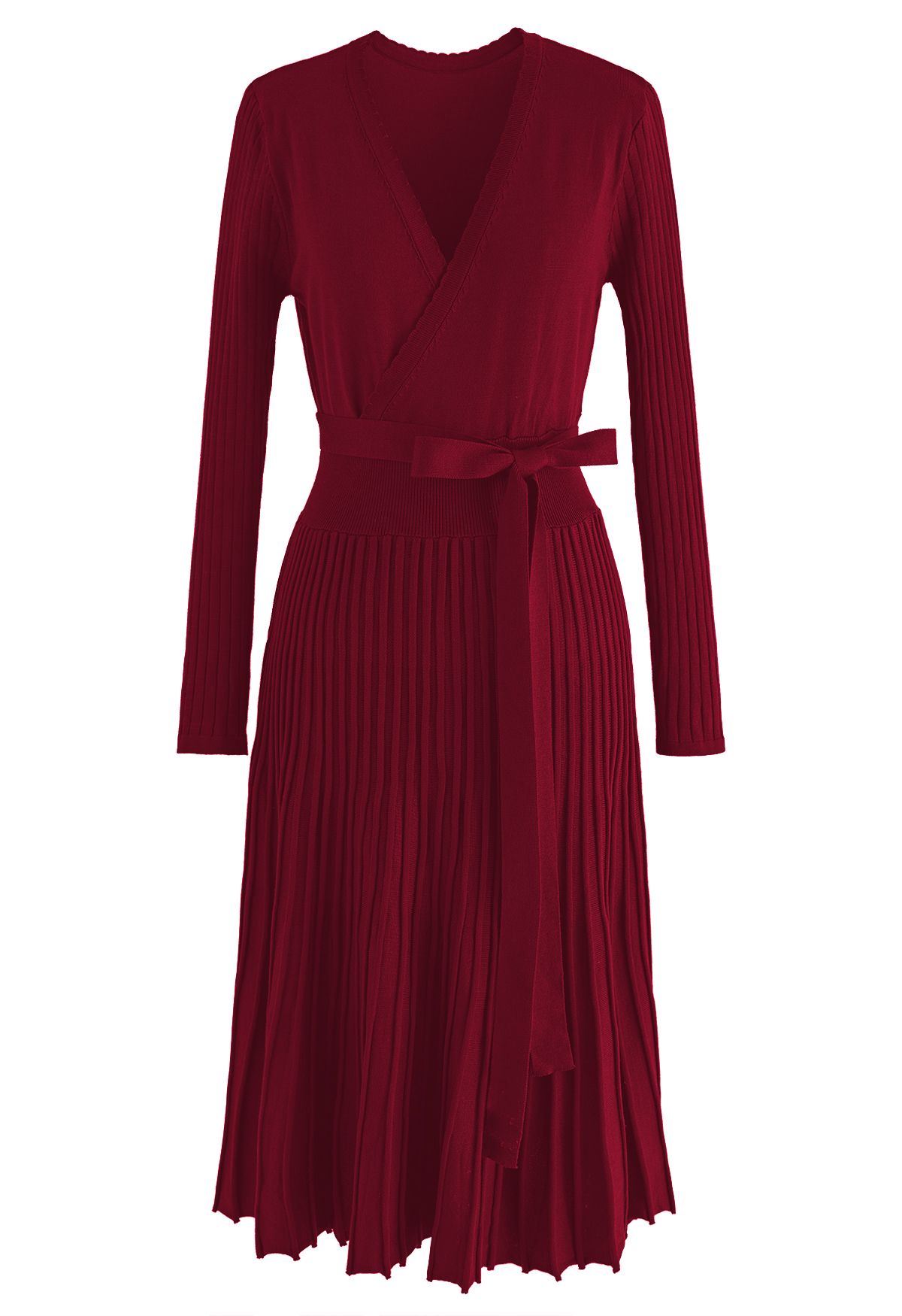 Embrace a Lithe Knitted Dress in Red