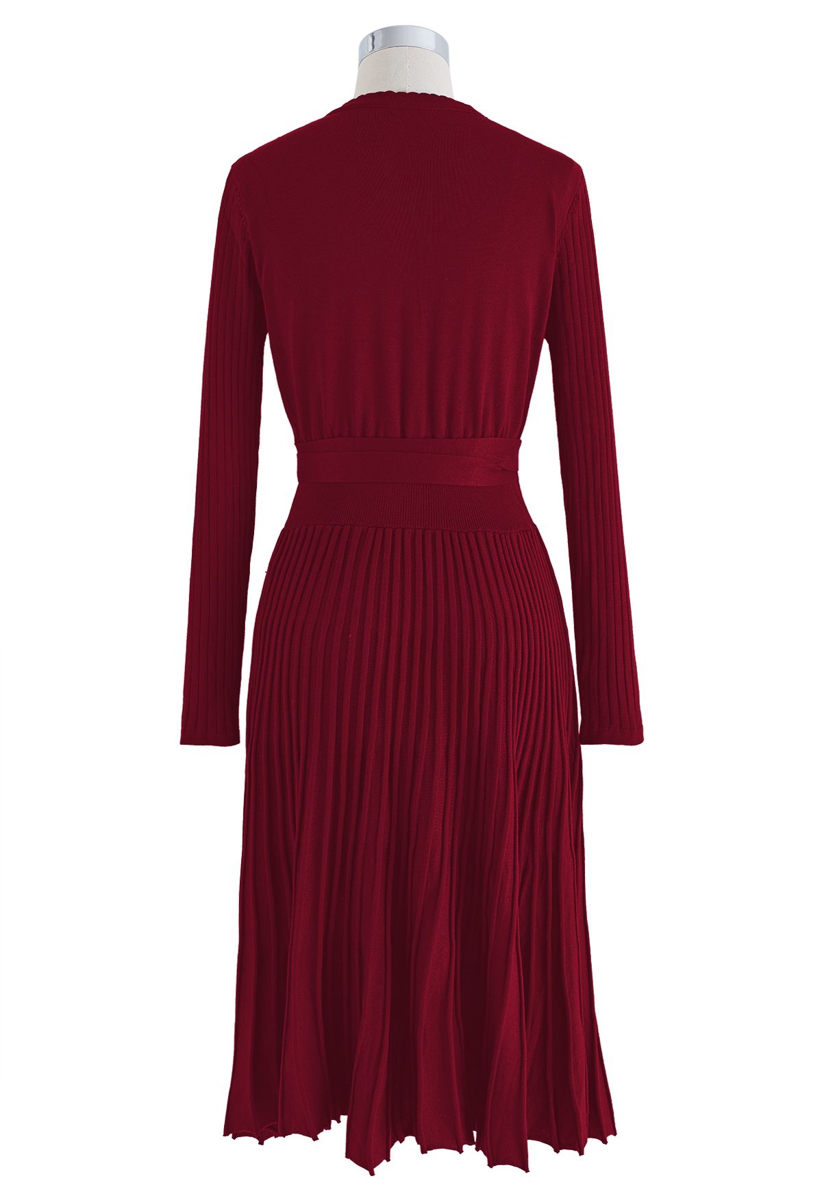 Embrace a Lithe Knitted Dress in Red