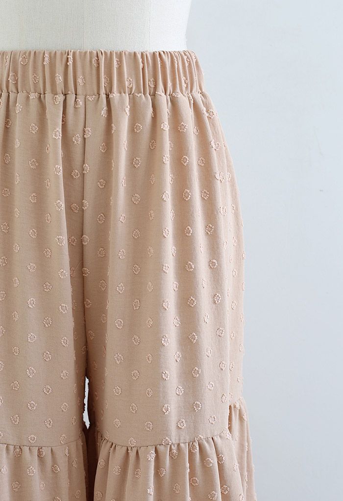 Sunny Days Wide-Leg Pants in Apricot Dots