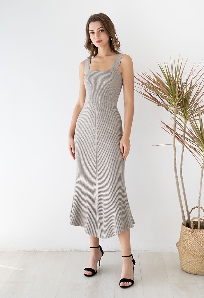 Slender Soft Knit Cami Dress in Linen