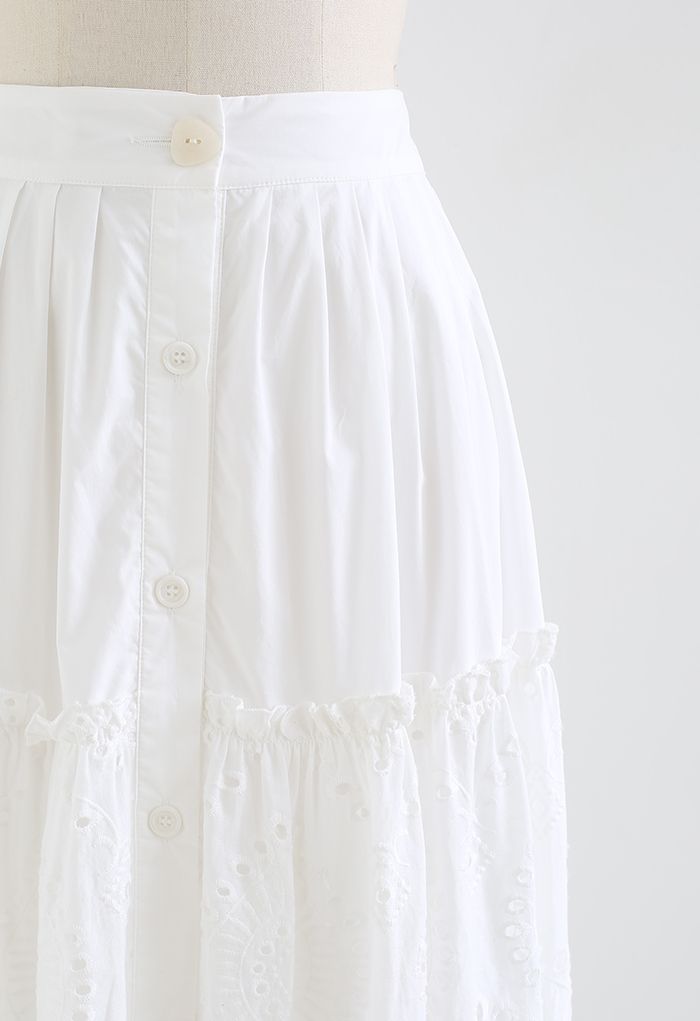 Summer Loving Eyelet Button Down Skirt