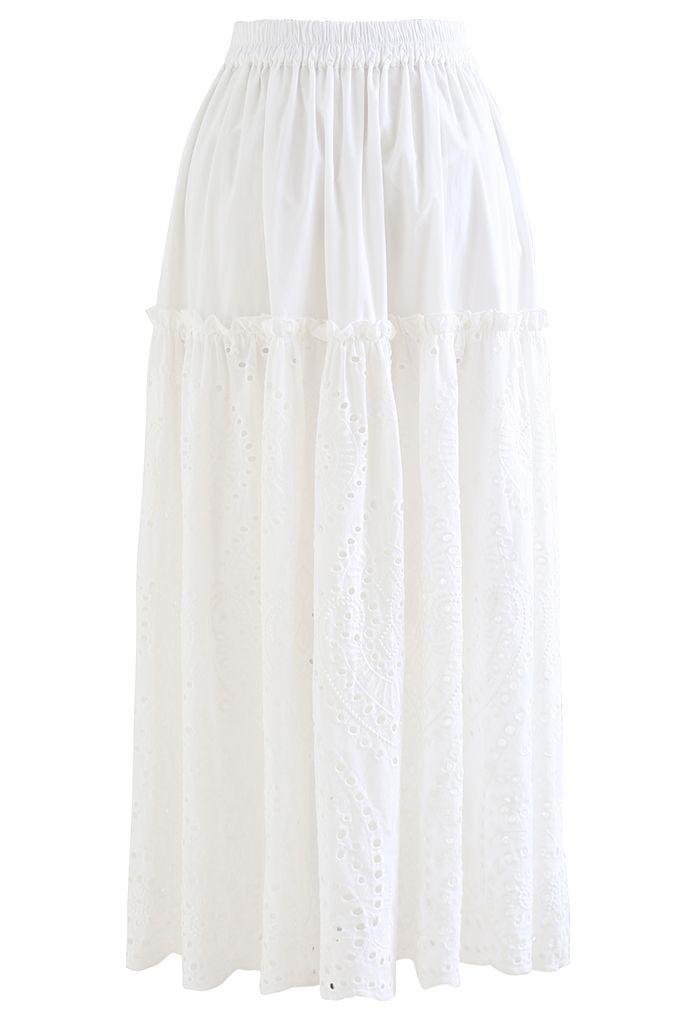 Summer Loving Eyelet Button Down Skirt