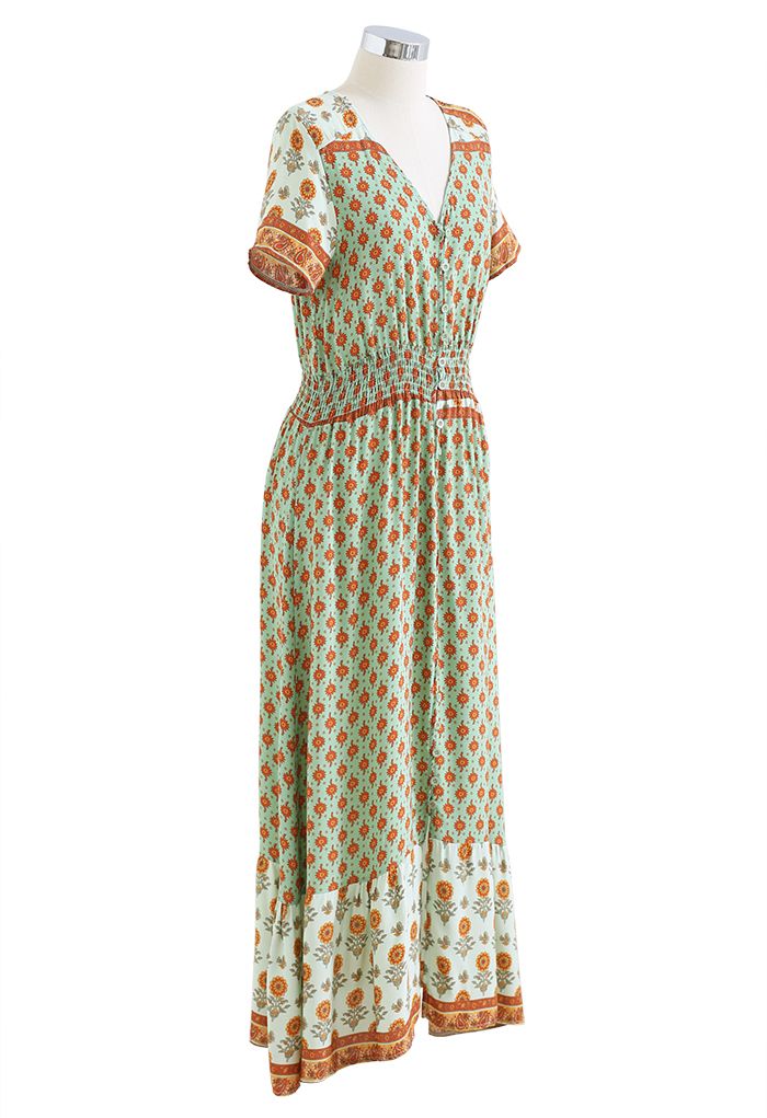 Tenerife Vacay Floral Boho Maxi Dress