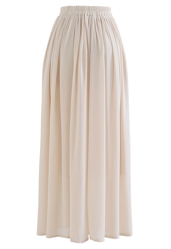 Nude Chiffon Maxi Skirt