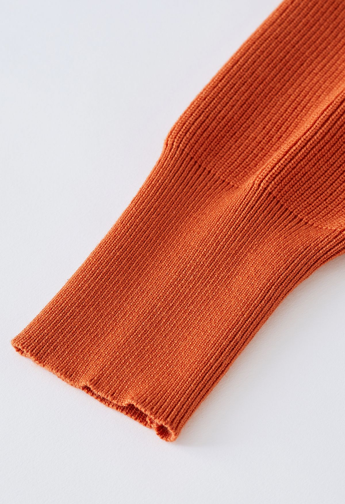 Comfy Ribbed Knit Top and Midi Skirt Set in Orange