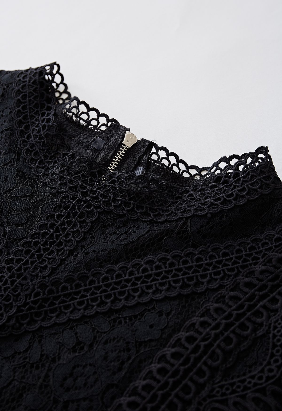 Your Sassy Start Long Sleeve Crochet Lace Top in Black