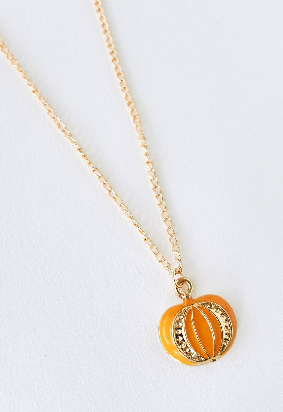 Crown Pumpkin Pendant Necklace