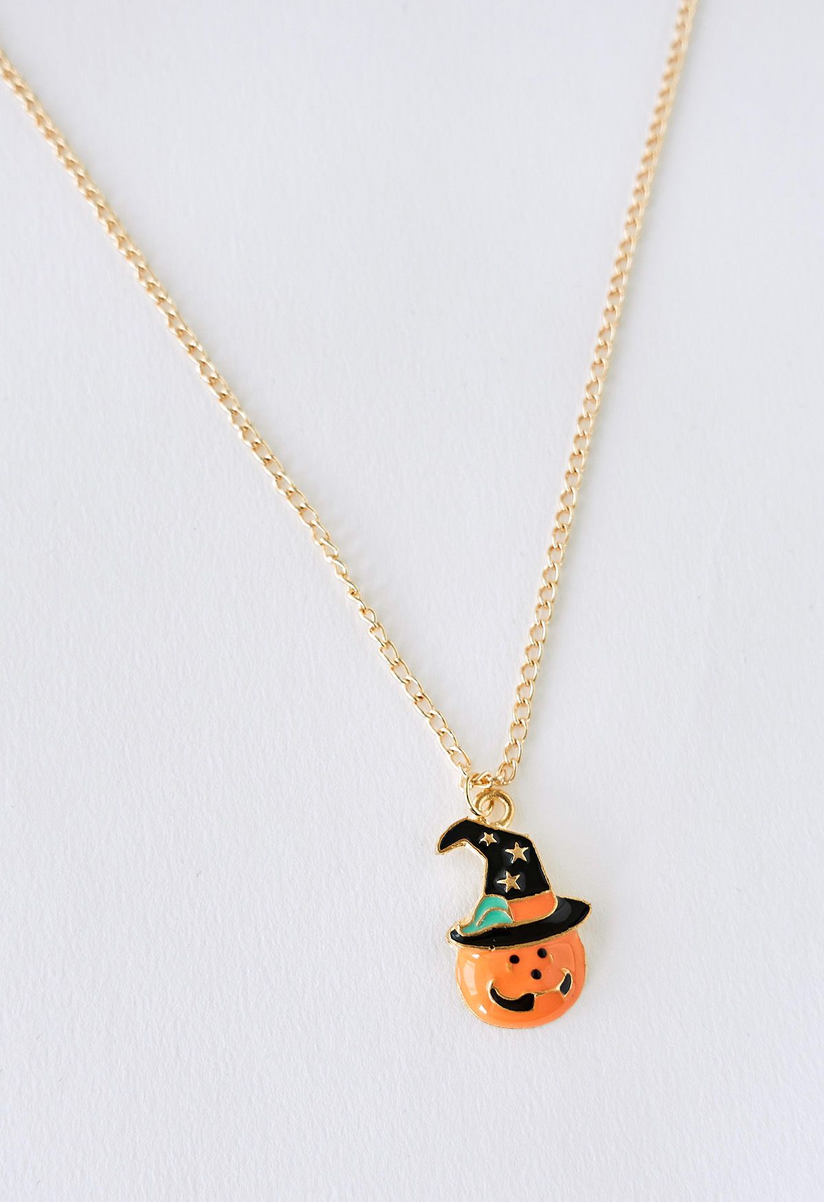 Pumpkin Wizard Golden Necklace