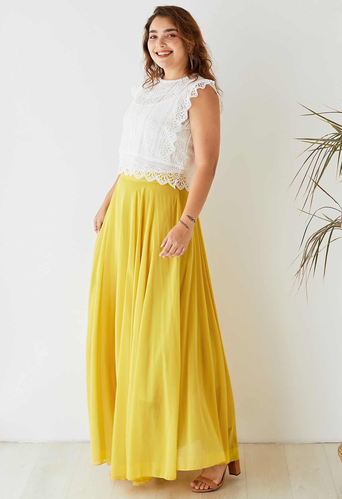 Timeless Favorite Chiffon Maxi Skirt in Mustard