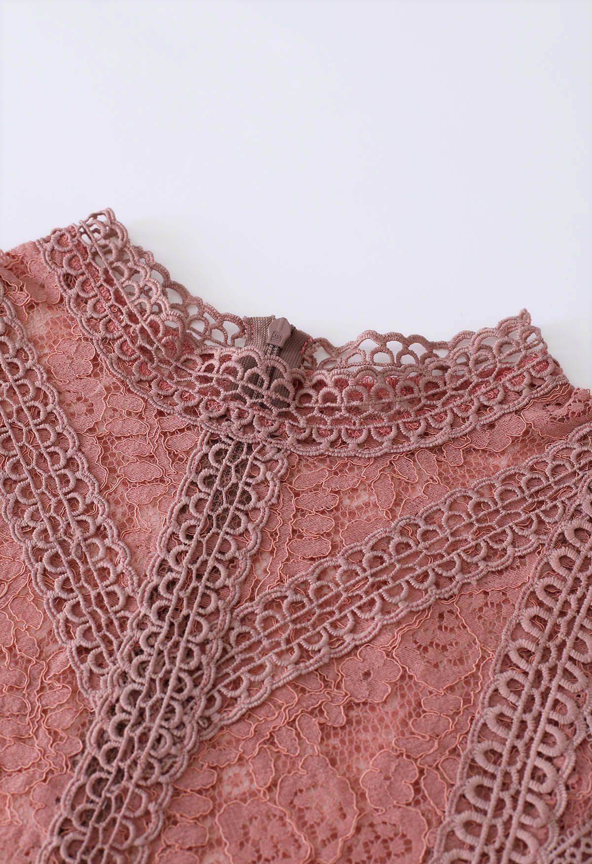 Your Sassy Start Sleeveless Crochet Lace Top in Coral