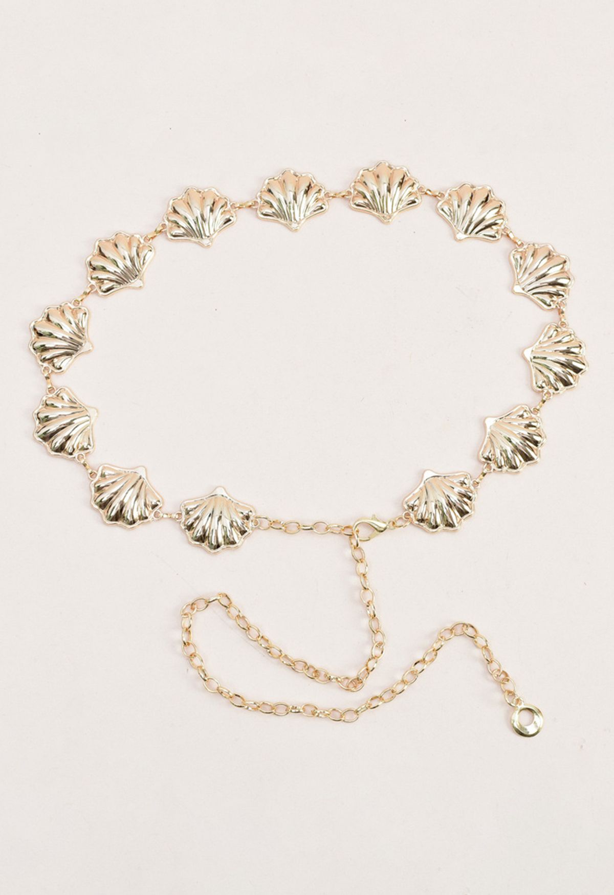 Sleeky Golden Seashell Chain Belt