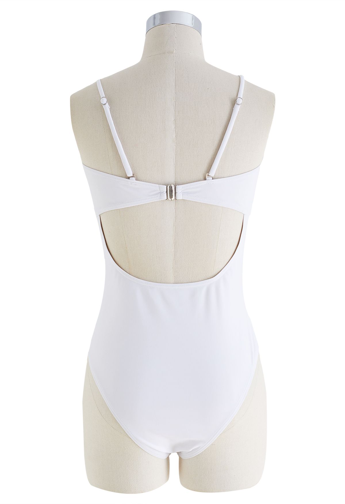 Twisted Front Cutout Swimsuit in White