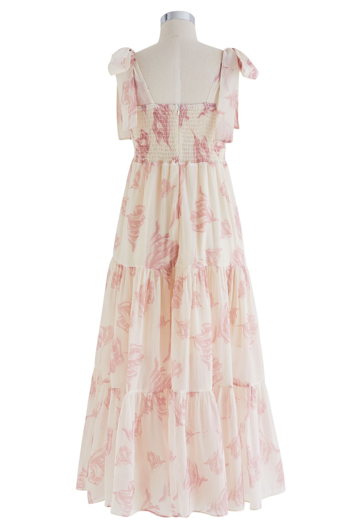 Sun-Soaked Floral Tie-Strap Maxi Dress