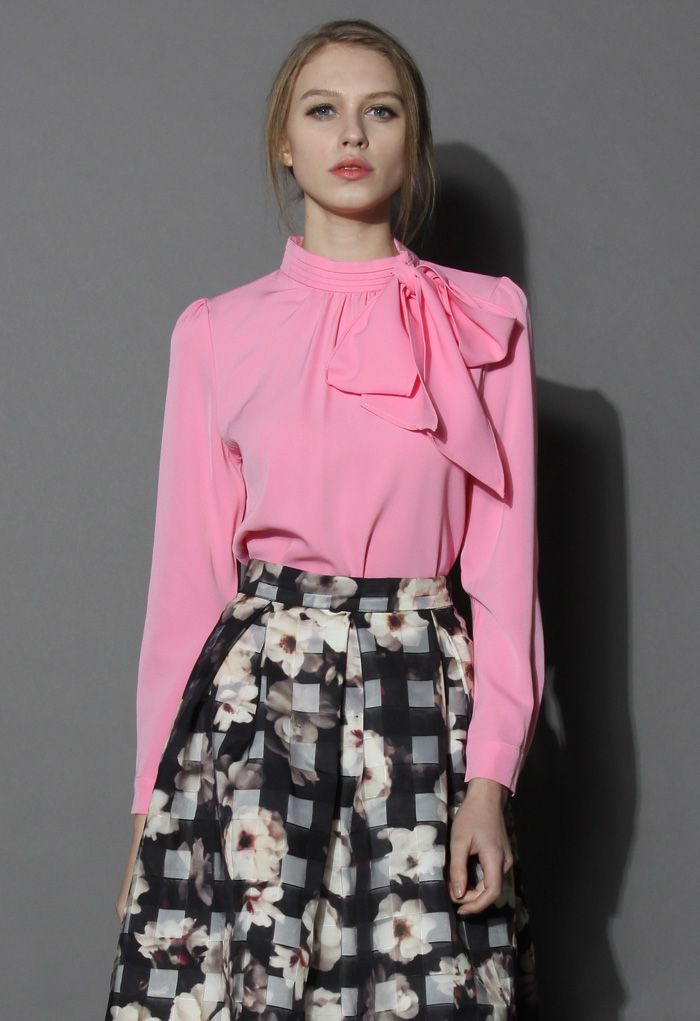 Kiss Me Bow Top in Candy Pink 