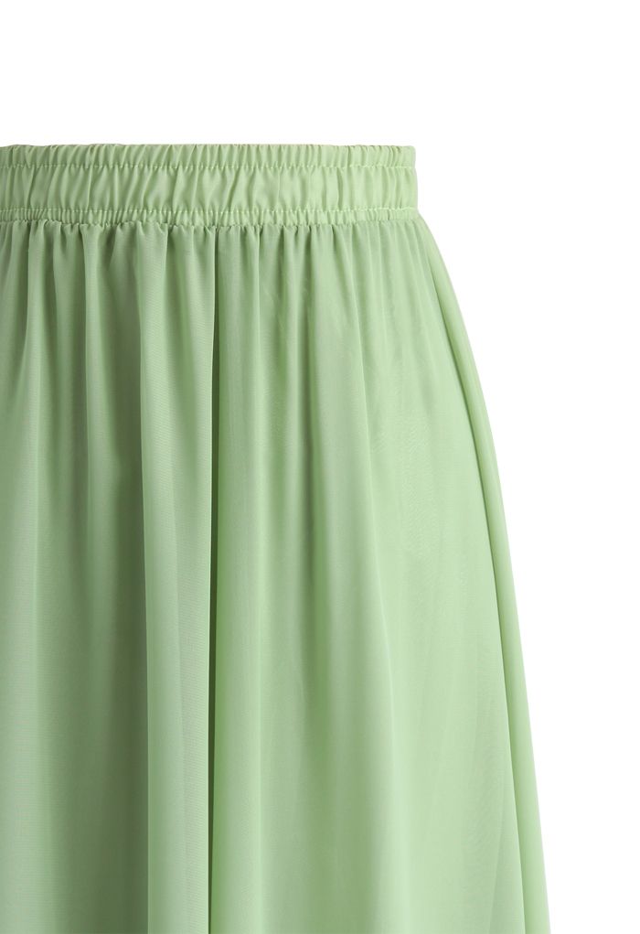 Light Green Long Maxi Skirt