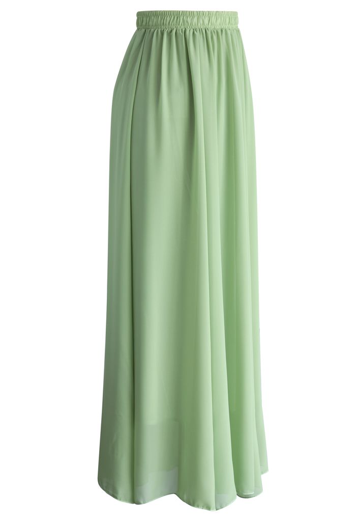 Light Green Long Maxi Skirt