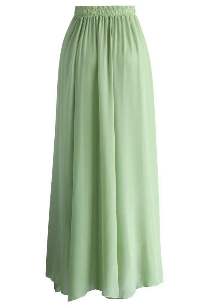 Light Green Long Maxi Skirt