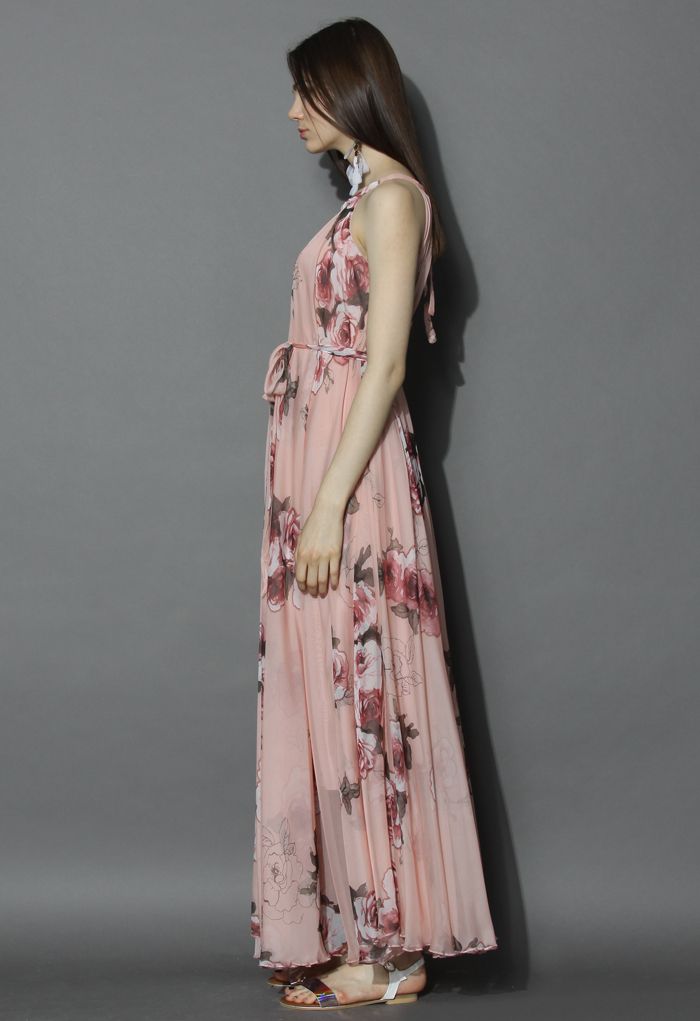 Pink Rose Panache Maxi Slip Dress