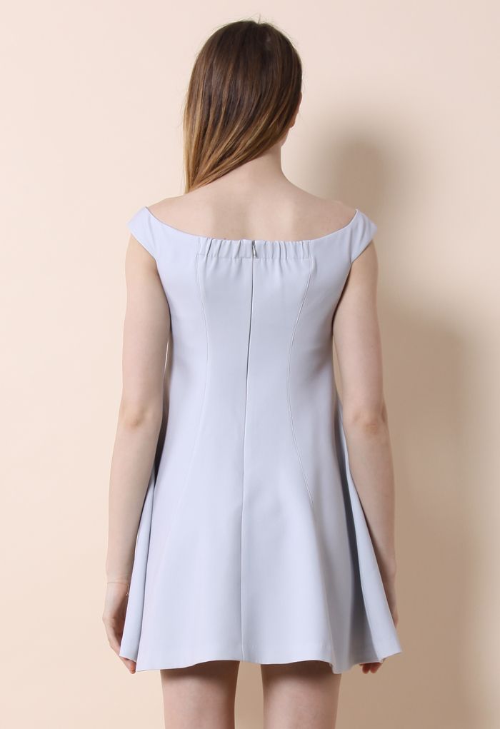 Grey Devotion Off-shoulder Dress