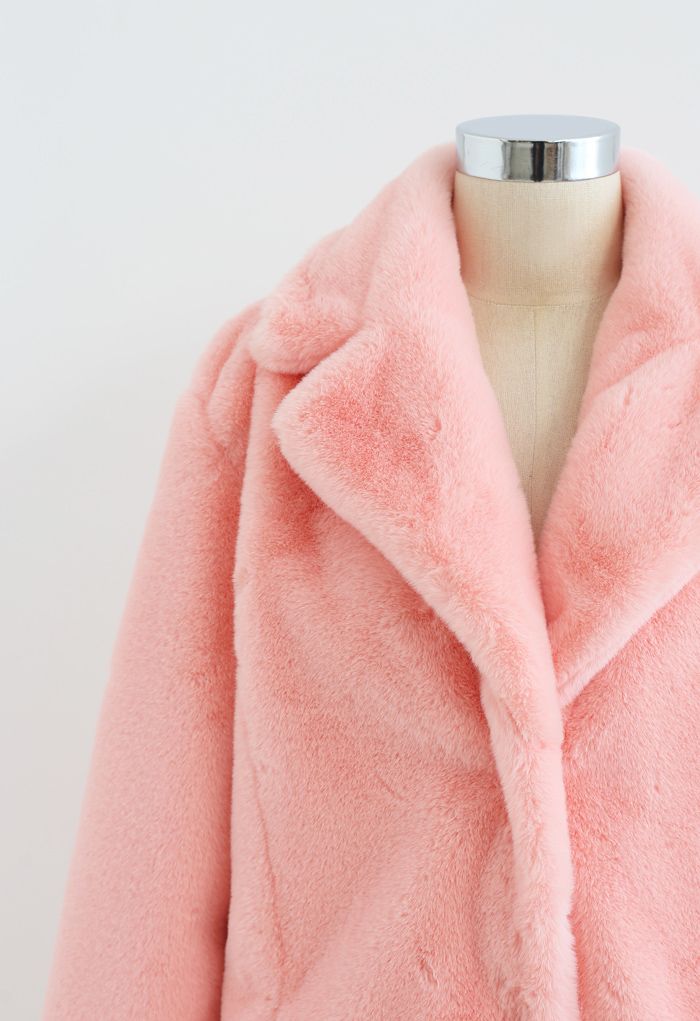 Pink Marshmallow Faux Fur Coat  