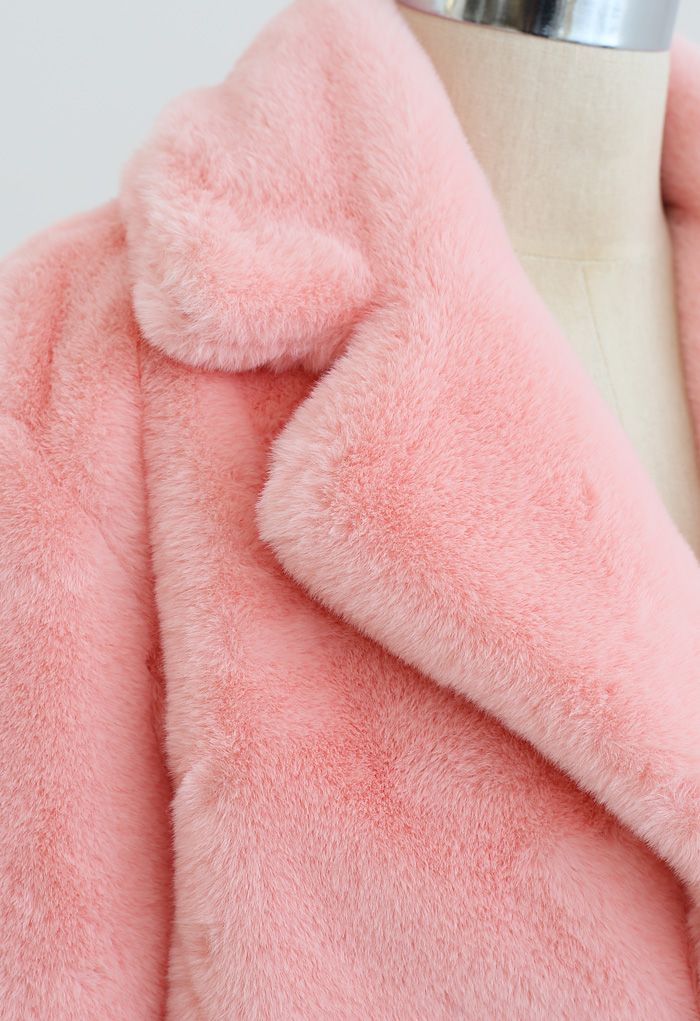 Pink Marshmallow Faux Fur Coat  