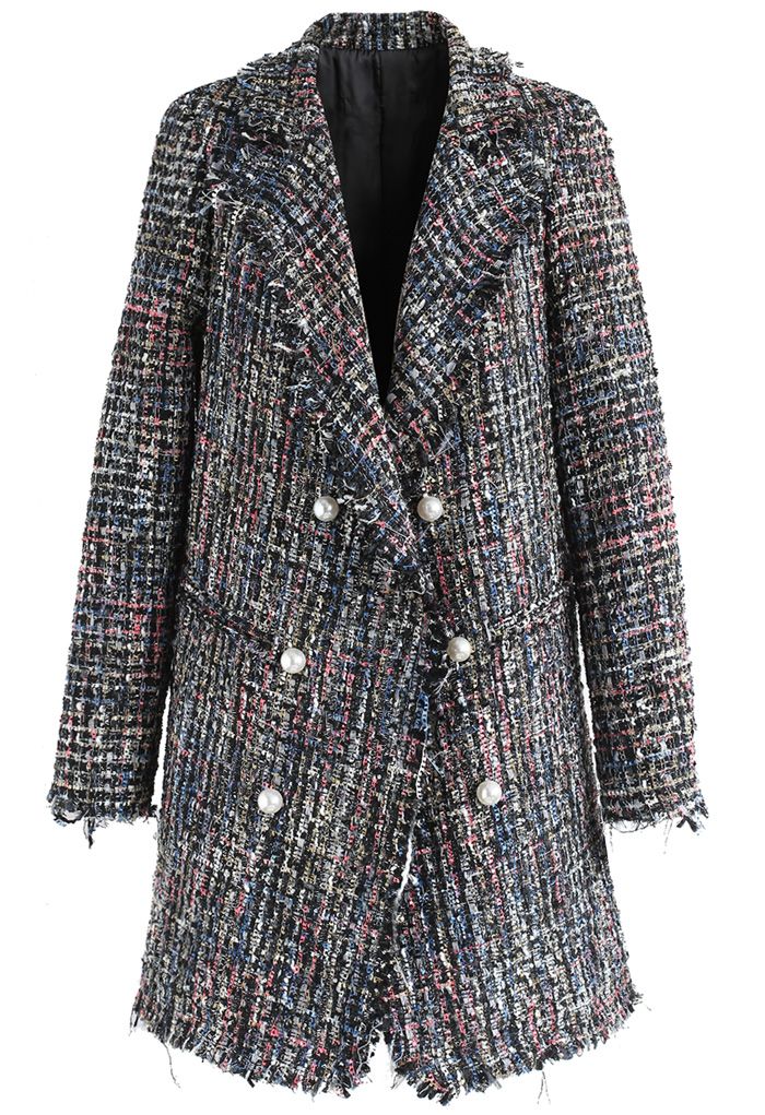 Flickering Attraction Double Breasted Tweed Coat 