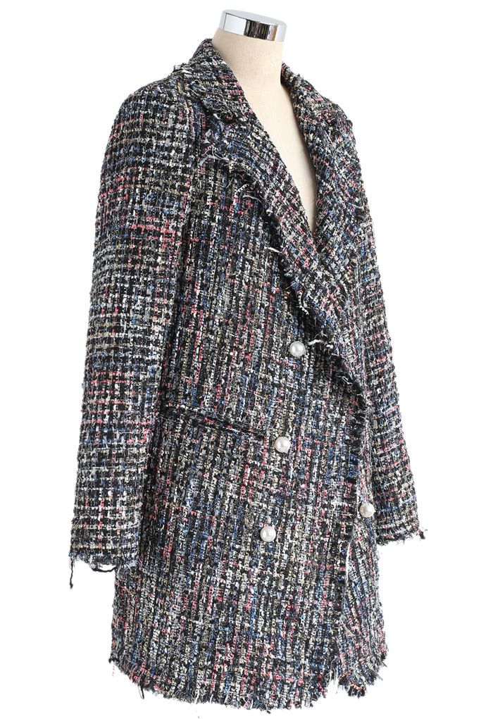 Flickering Attraction Double Breasted Tweed Coat 