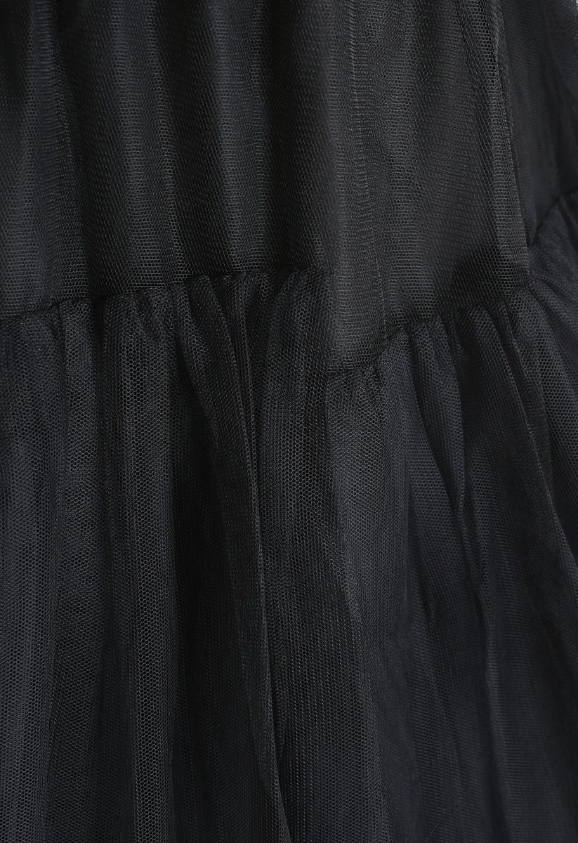 Love Me More Layered Tulle Skirt in Black