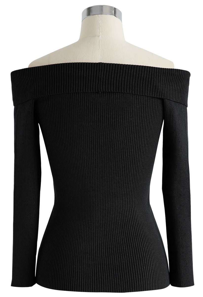 Cross On Love Knit Top in Black