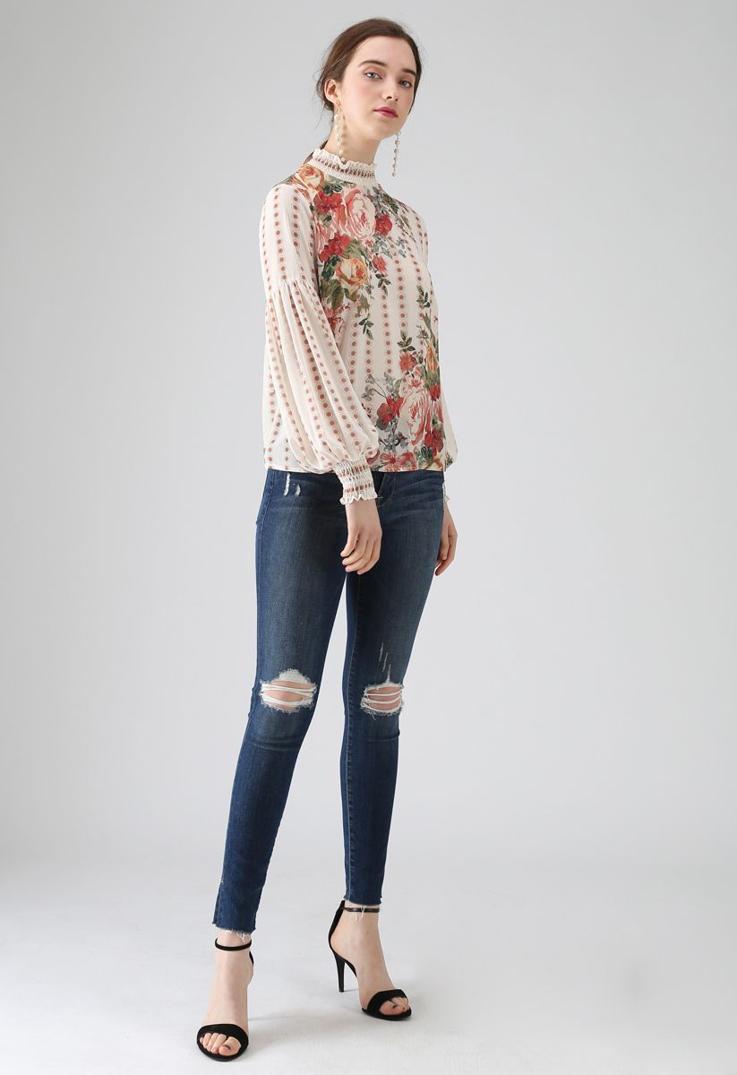 Fancy in Gardens Floral Chiffon Top