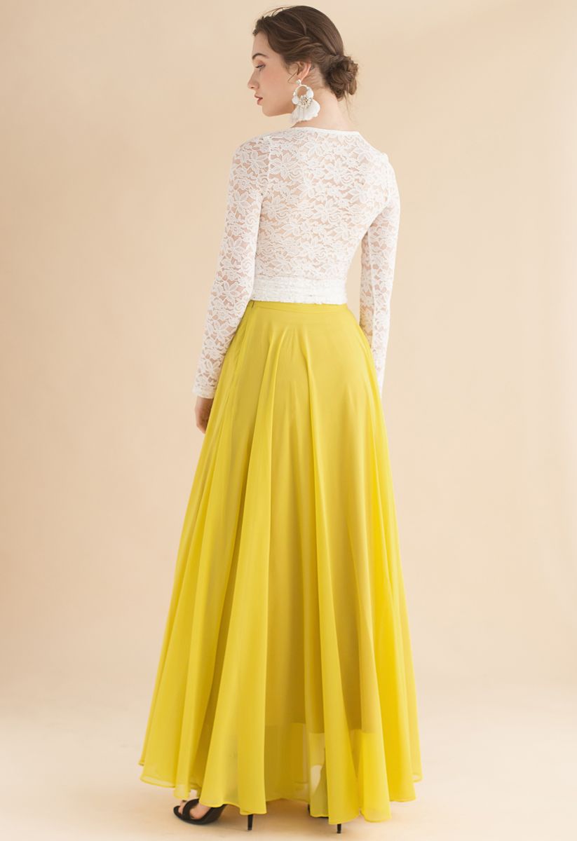 Timeless Favorite Chiffon Maxi Skirt in Mustard