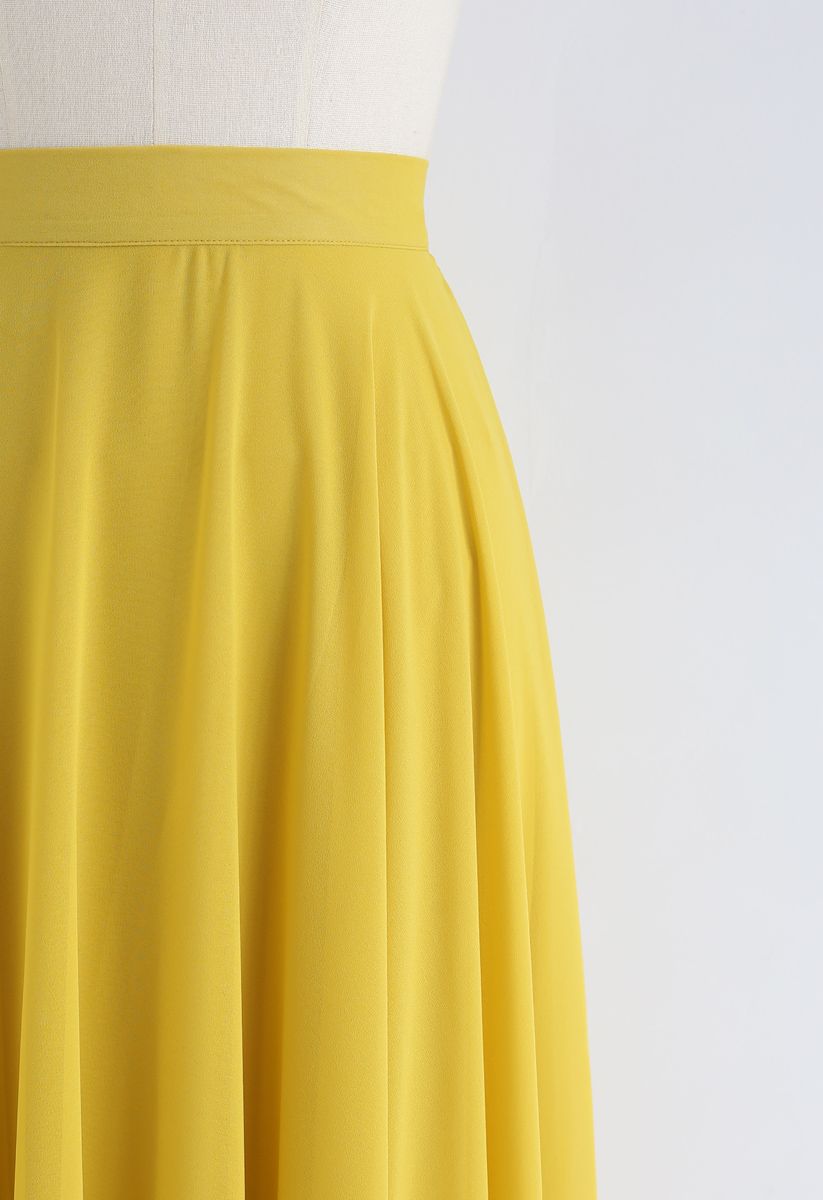 Timeless Favorite Chiffon Maxi Skirt in Mustard