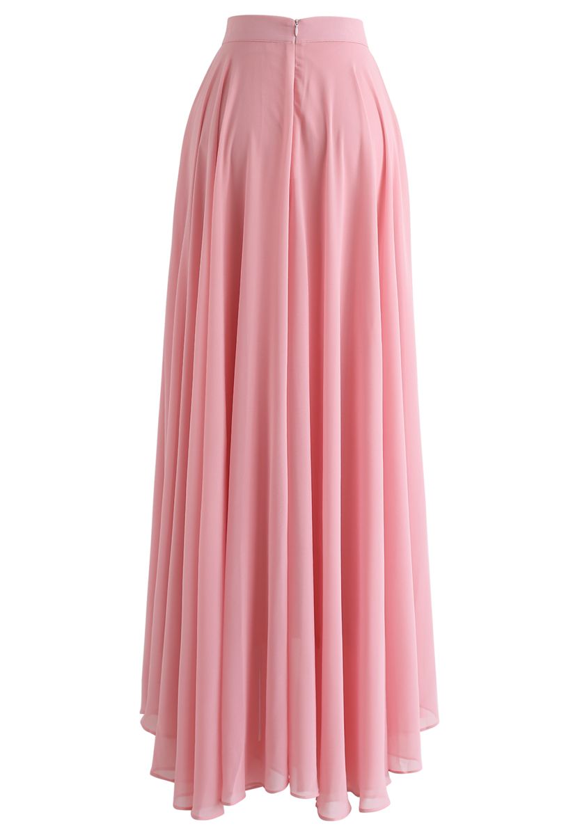 Timeless Favorite Chiffon Maxi Skirt in Pink