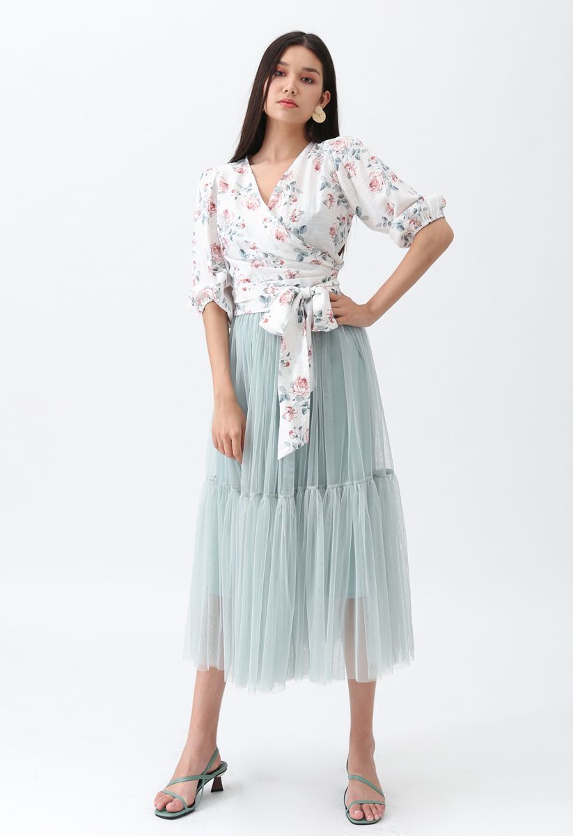 Can't Let Go Mesh Tulle Skirt in Mint