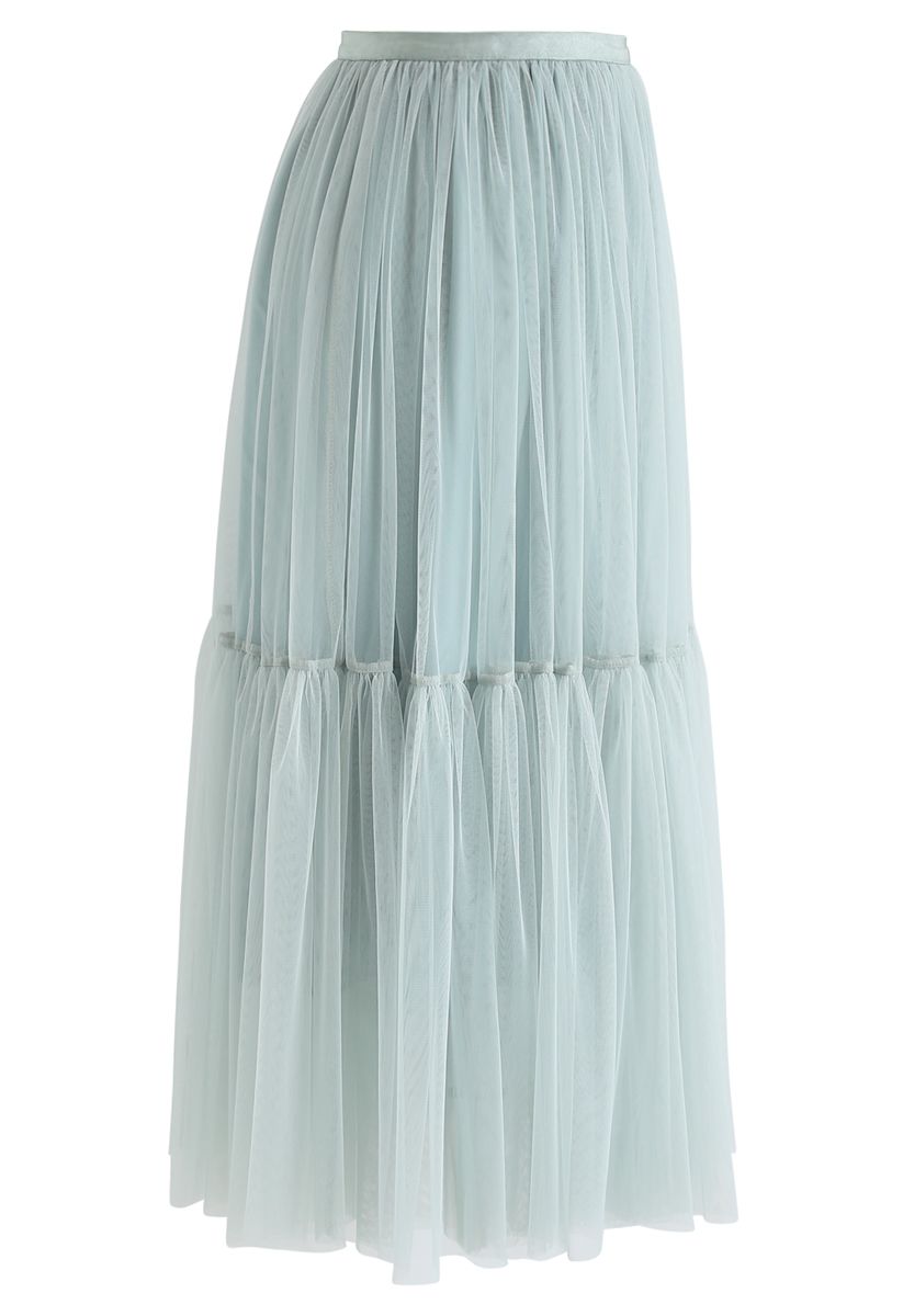 Can't Let Go Mesh Tulle Skirt in Mint